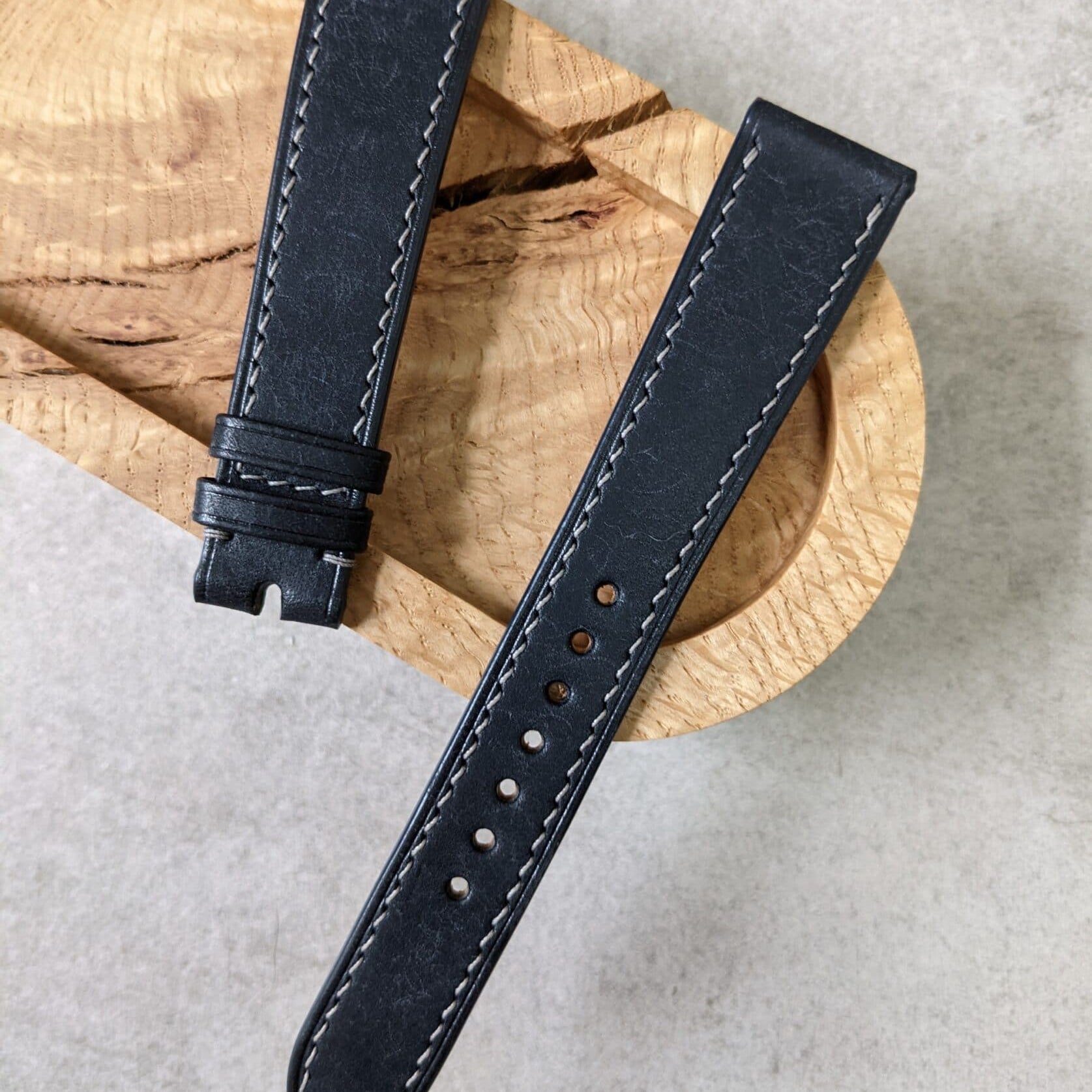 Pueblo Calfskin Watch Strap - Dark Blue - The Strap Tailor