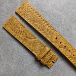 Ostrich Shin, Flat Watch Strap - Tan - The Strap Tailor
