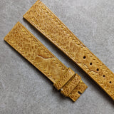 Ostrich Shin, Flat Watch Strap - Tan - The Strap Tailor