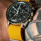 Premium Ribbed Fabric Watch Strap - Mustard Yellow