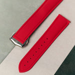 AquaFlex Rubber Deployant Strap - Red - The Strap Tailor