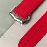 AquaFlex Rubber Deployant Strap - Red - The Strap Tailor