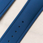 AquaFlex Rubber Deployant Strap - Blue - The Strap Tailor