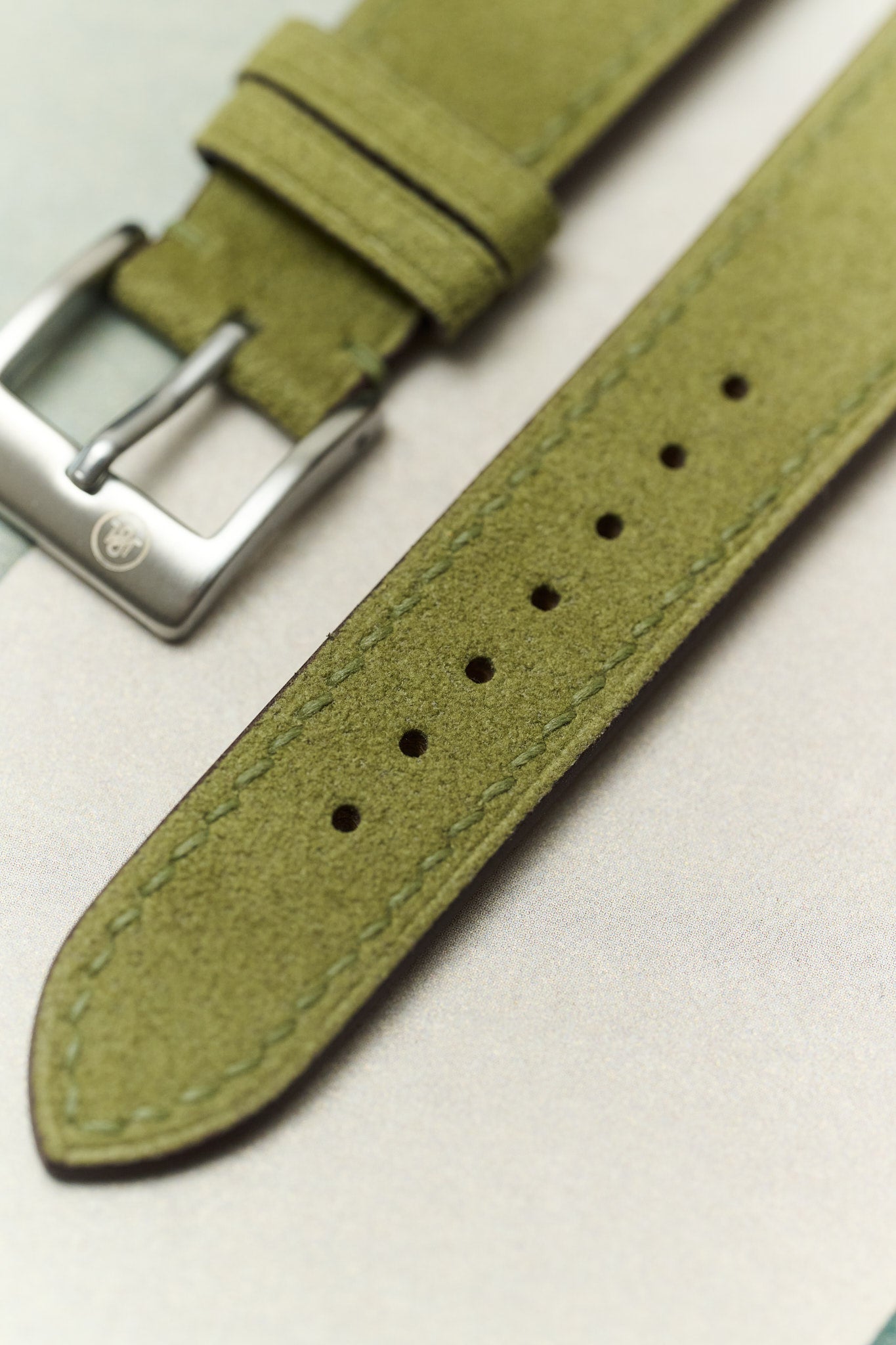 Alcantara Watch Strap - Olive Green - RTW - The Strap Tailor