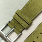 Alcantara Watch Strap - Olive Green - RTW - The Strap Tailor