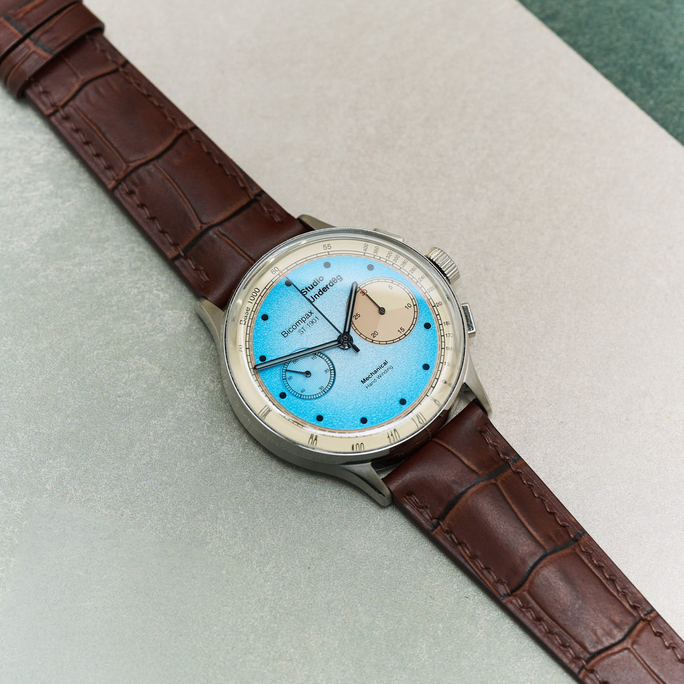 Embossed Crocodile Watch Strap - Matte Padded Brown - RTW - The Strap Tailor