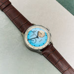 Embossed Crocodile Watch Strap - Matte Padded Brown - RTW - The Strap Tailor