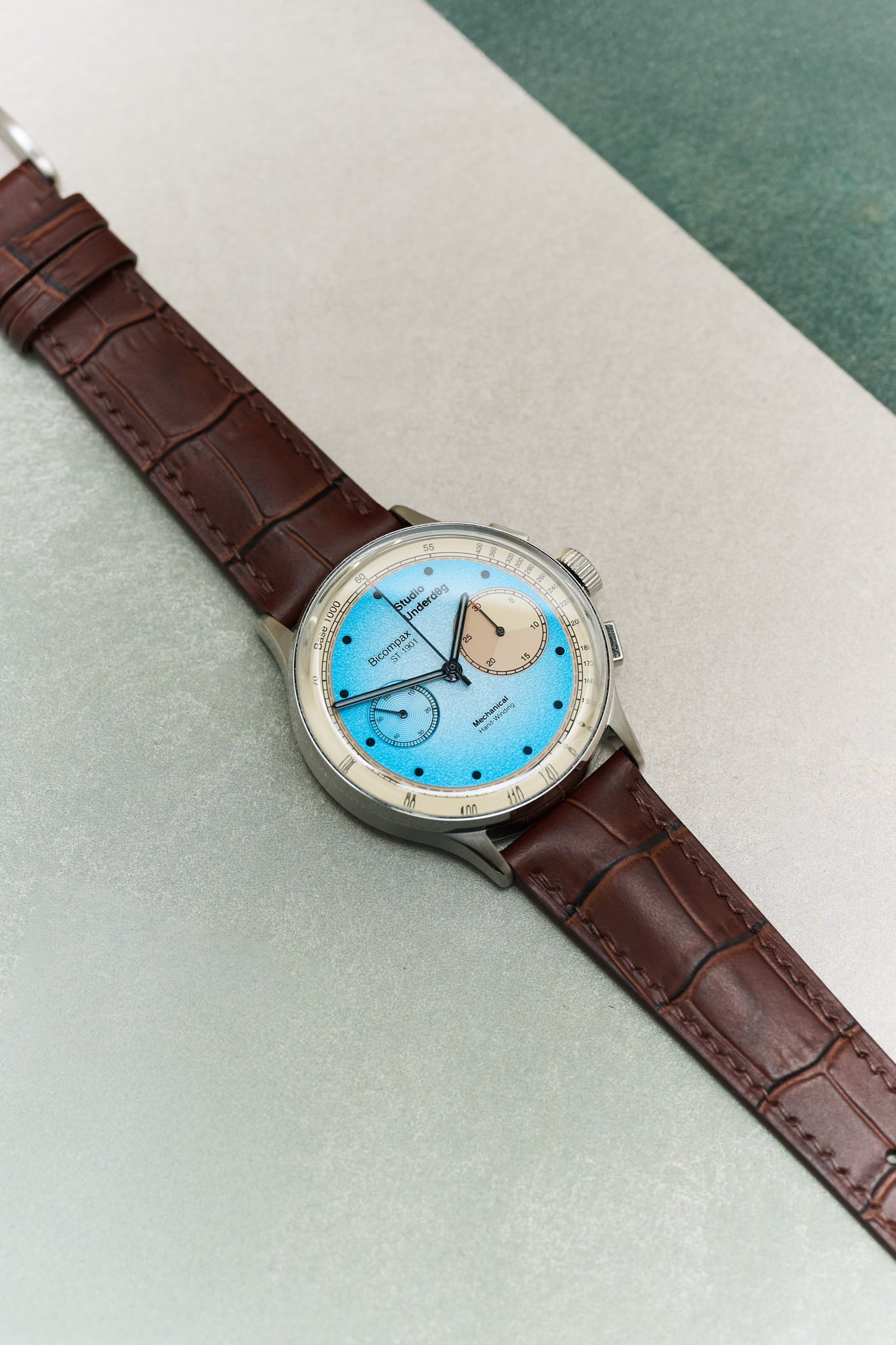 Embossed Crocodile Watch Strap - Matte Padded Brown - RTW - The Strap Tailor