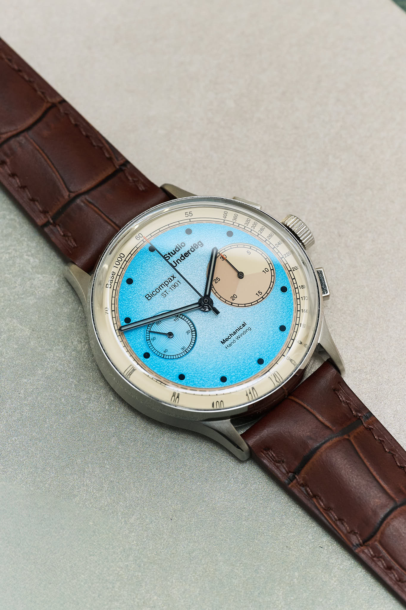 Embossed Crocodile Watch Strap - Matte Padded Brown - RTW - The Strap Tailor