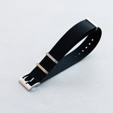 Premium Ribbed Fabric Watch Strap - Black