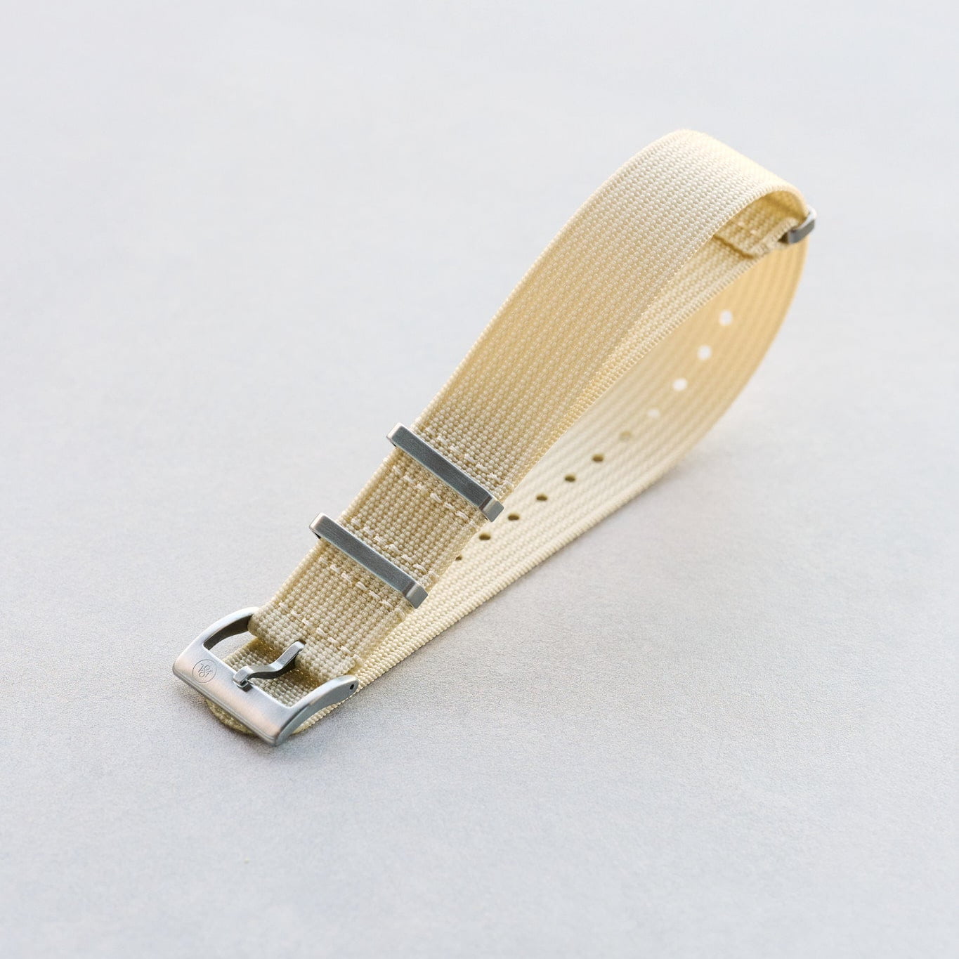 Premium Ribbed Fabric Watch Strap - Cream - The Strap Tailor