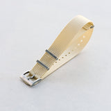 Premium Ribbed Fabric Watch Strap - Cream - The Strap Tailor