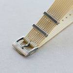Premium Ribbed Fabric Watch Strap - Cream - The Strap Tailor
