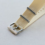 Premium Ribbed Fabric Watch Strap - Cream - The Strap Tailor