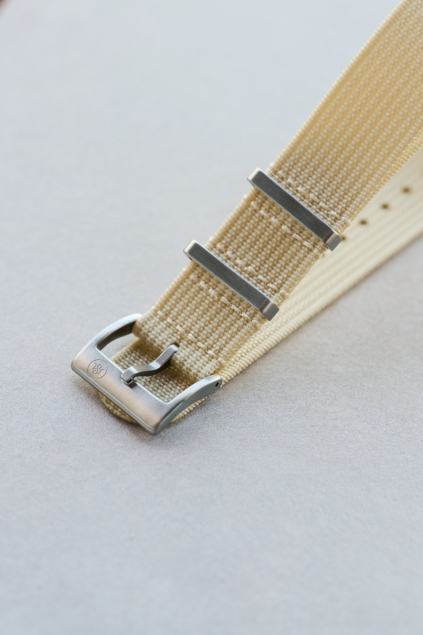 Premium Ribbed Fabric Watch Strap - Cream - The Strap Tailor