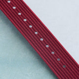 Premium Ribbed Fabric Watch Strap - Burgundy