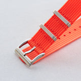 Premium Ribbed Fabric Watch Strap - Tangerine - The Strap Tailor