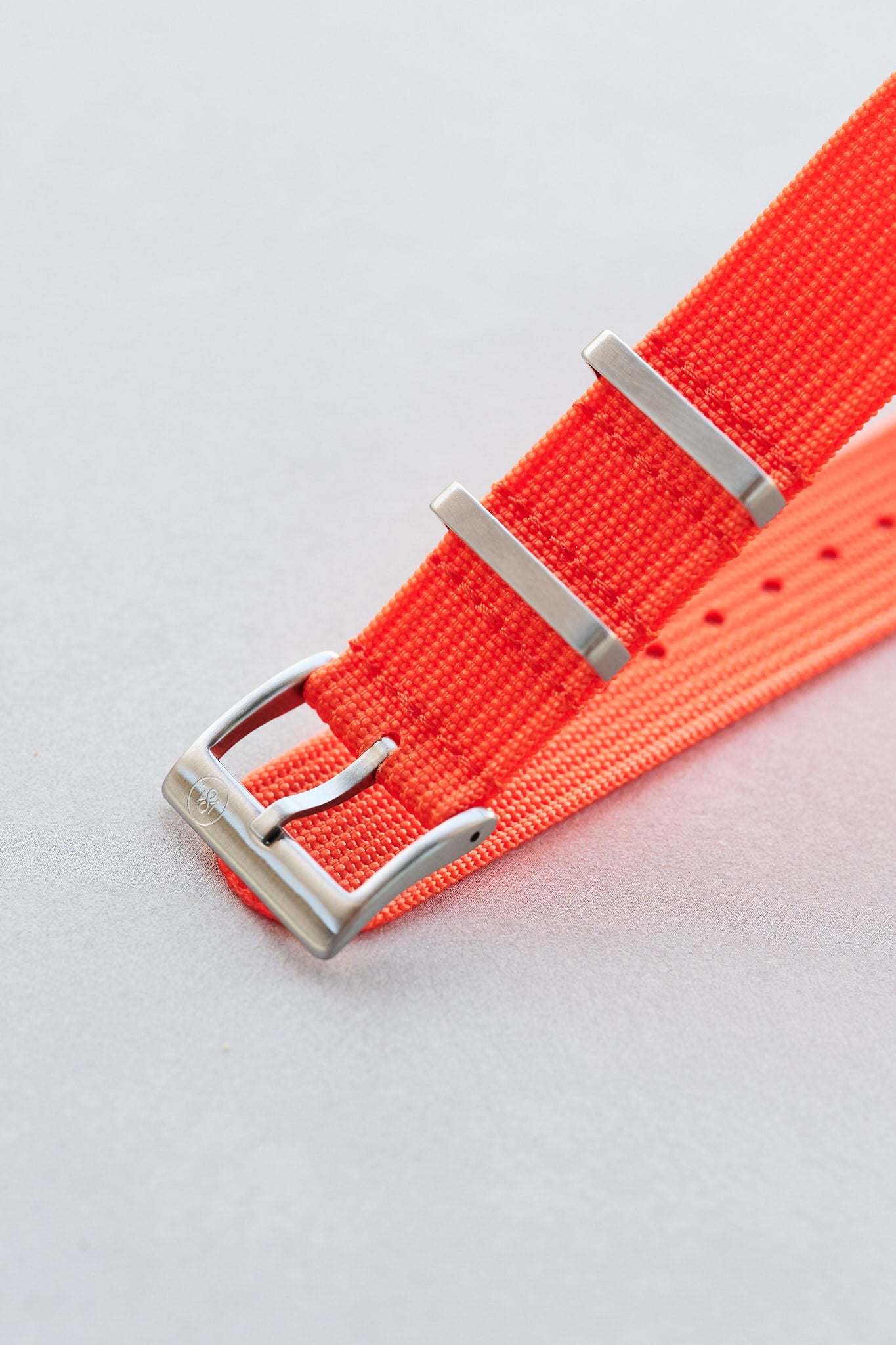 Premium Ribbed Fabric Watch Strap - Tangerine - The Strap Tailor