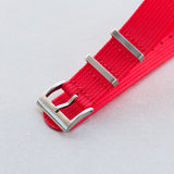 Premium Ribbed Fabric Watch Strap - Rage Red