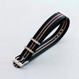 Premium Ribbed Fabric Watch Strap - Black, Khaki & Burgundy - The Strap Tailor