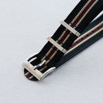 Premium Ribbed Fabric Watch Strap - Black, Khaki & Burgundy - The Strap Tailor