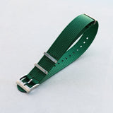Premium Ribbed Fabric Watch Strap - British Racing Green