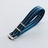 Premium Ribbed Fabric Watch Strap - Navy & Blue Bond