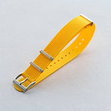 Premium Ribbed Fabric Watch Strap - Lemon Yellow