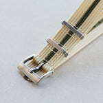 Premium Ribbed Fabric Watch Strap - Cream & Army Green - The Strap Tailor