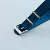 Premium Ribbed Fabric Watch Strap - Ocean Blue - The Strap Tailor