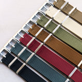 Premium Ribbed Fabric Watch Strap - Army Green