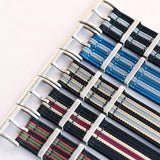 Premium Ribbed Fabric Watch Strap - Bond Green & Red