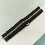Premium Ribbed Two Piece Ballistic Nylon Strap - Black & Khaki - The Strap Tailor