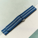 Premium Ribbed Two Piece Ballistic Nylon Strap - Navy & Blue Bond - The Strap Tailor