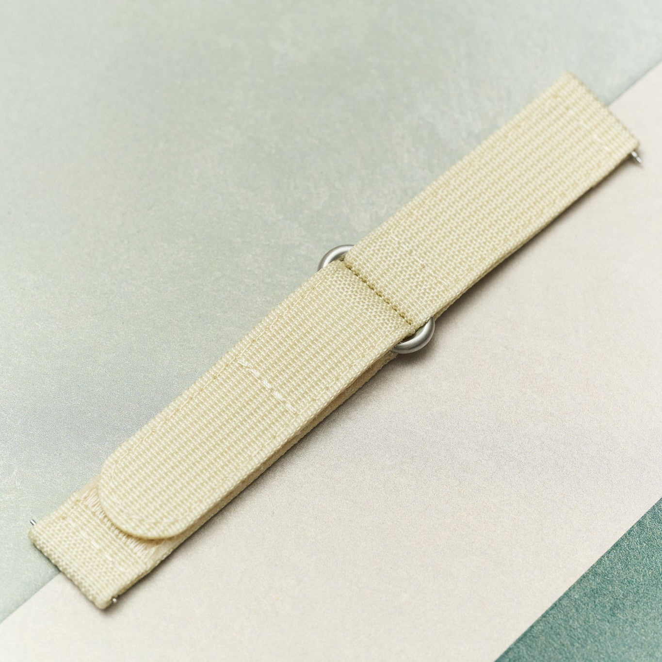 Premium Ribbed Two Piece Ballistic Nylon Strap - Cream - The Strap Tailor