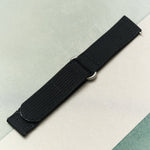 Premium Ribbed Two Piece Ballistic Nylon Strap - Black - The Strap Tailor