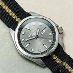 Premium Ribbed Two Piece Ballistic Nylon Strap - Black & Khaki - The Strap Tailor