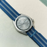 Premium Ribbed Two Piece Ballistic Nylon Strap - Navy & Blue Bond - The Strap Tailor