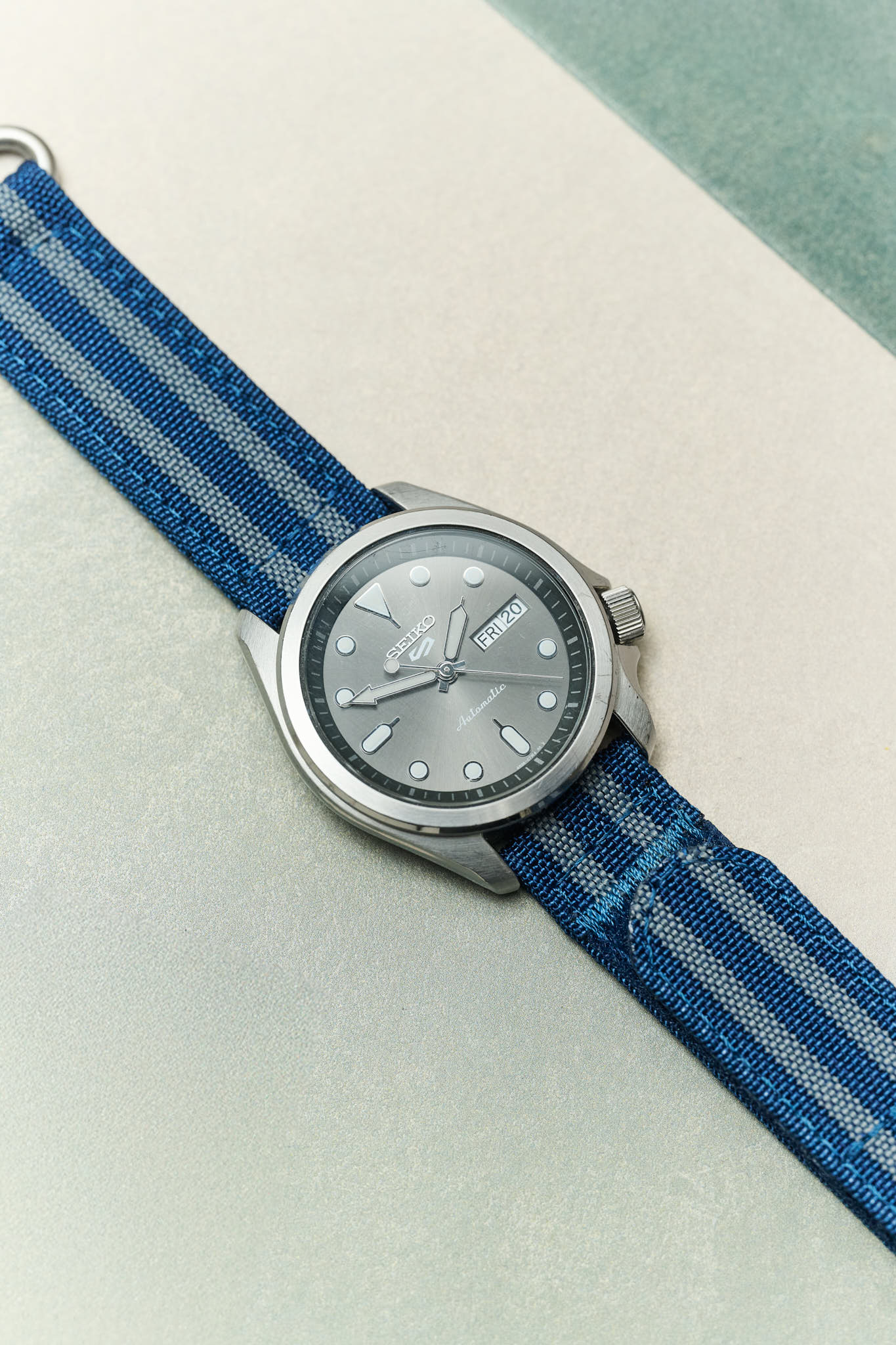 Premium Ribbed Two Piece Ballistic Nylon Strap - Navy & Blue Bond - The Strap Tailor