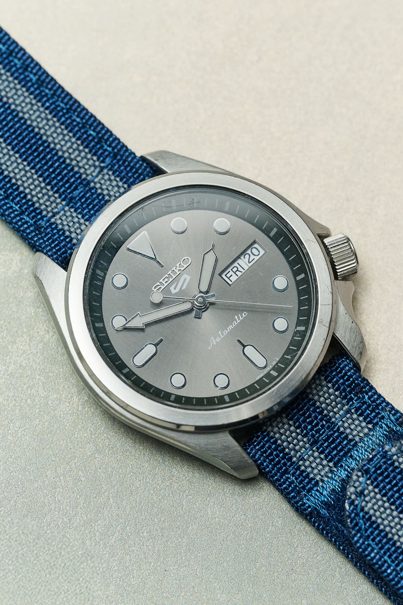 Premium Ribbed Two Piece Ballistic Nylon Strap - Navy & Blue Bond - The Strap Tailor