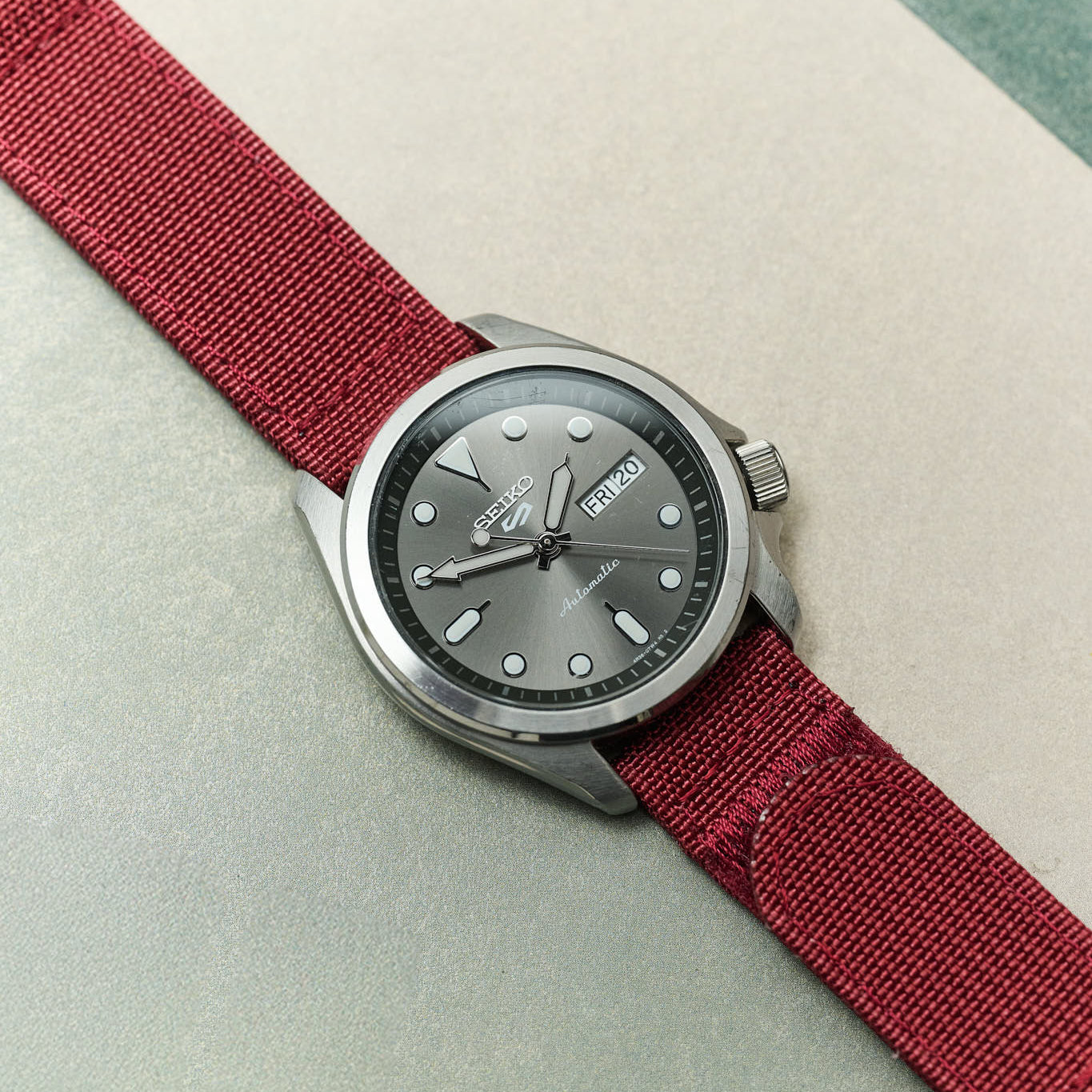 Premium Ribbed Two Piece Ballistic Nylon Strap - Burgundy - The Strap Tailor