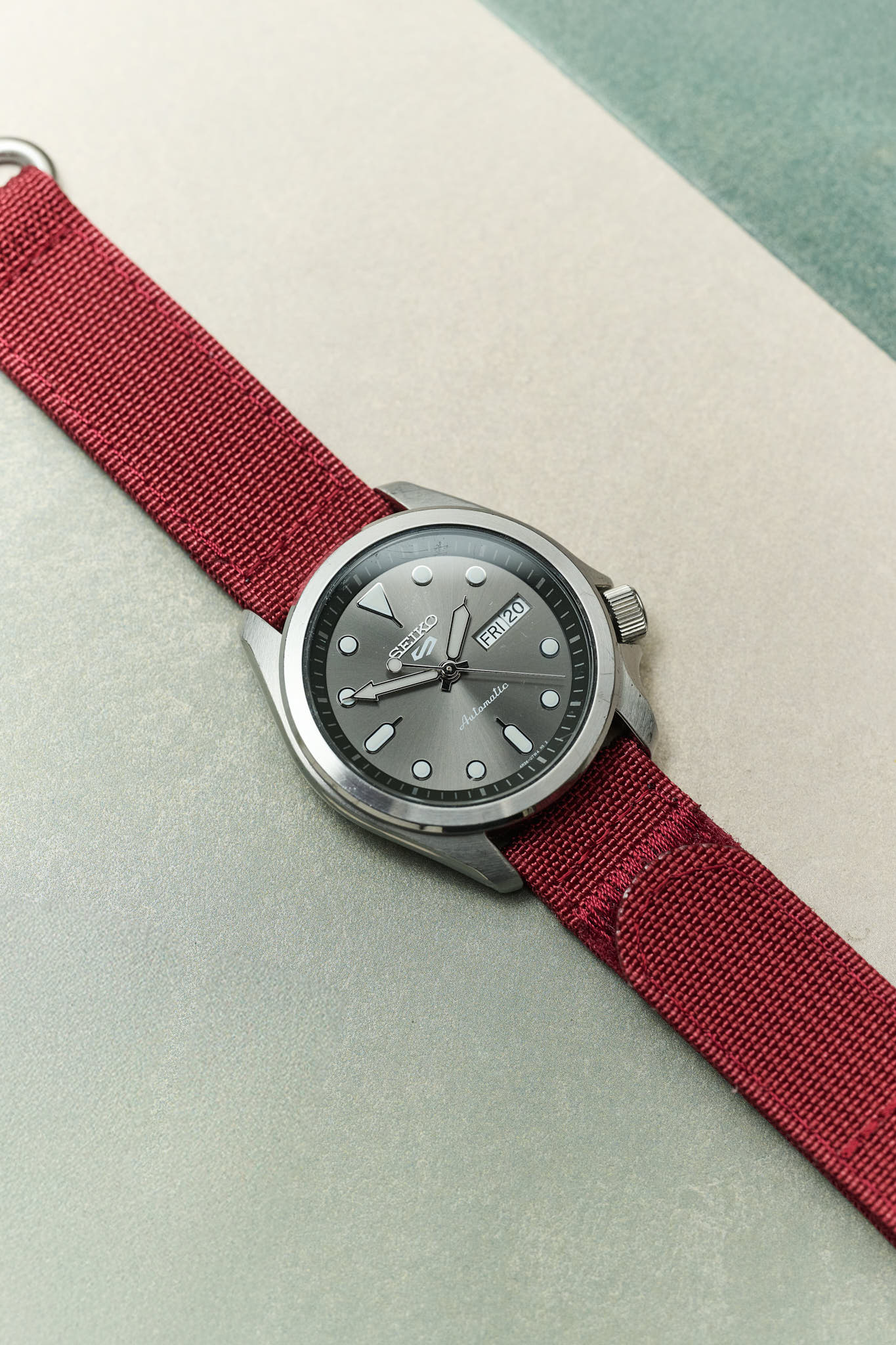 Premium Ribbed Two Piece Ballistic Nylon Strap - Burgundy - The Strap Tailor