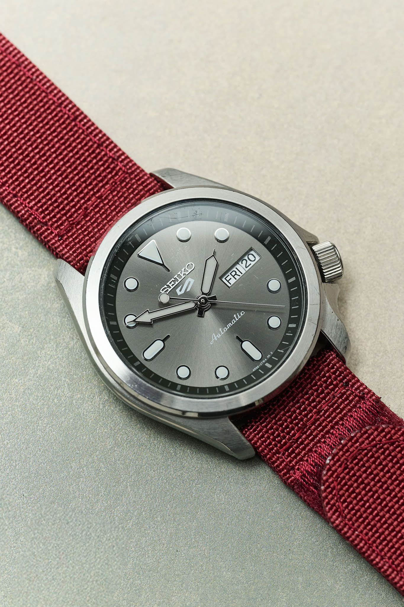 Premium Ribbed Two Piece Ballistic Nylon Strap - Burgundy - The Strap Tailor