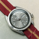 Premium Ribbed Two Piece Ballistic Nylon Strap - Burgundy & Khaki - The Strap Tailor