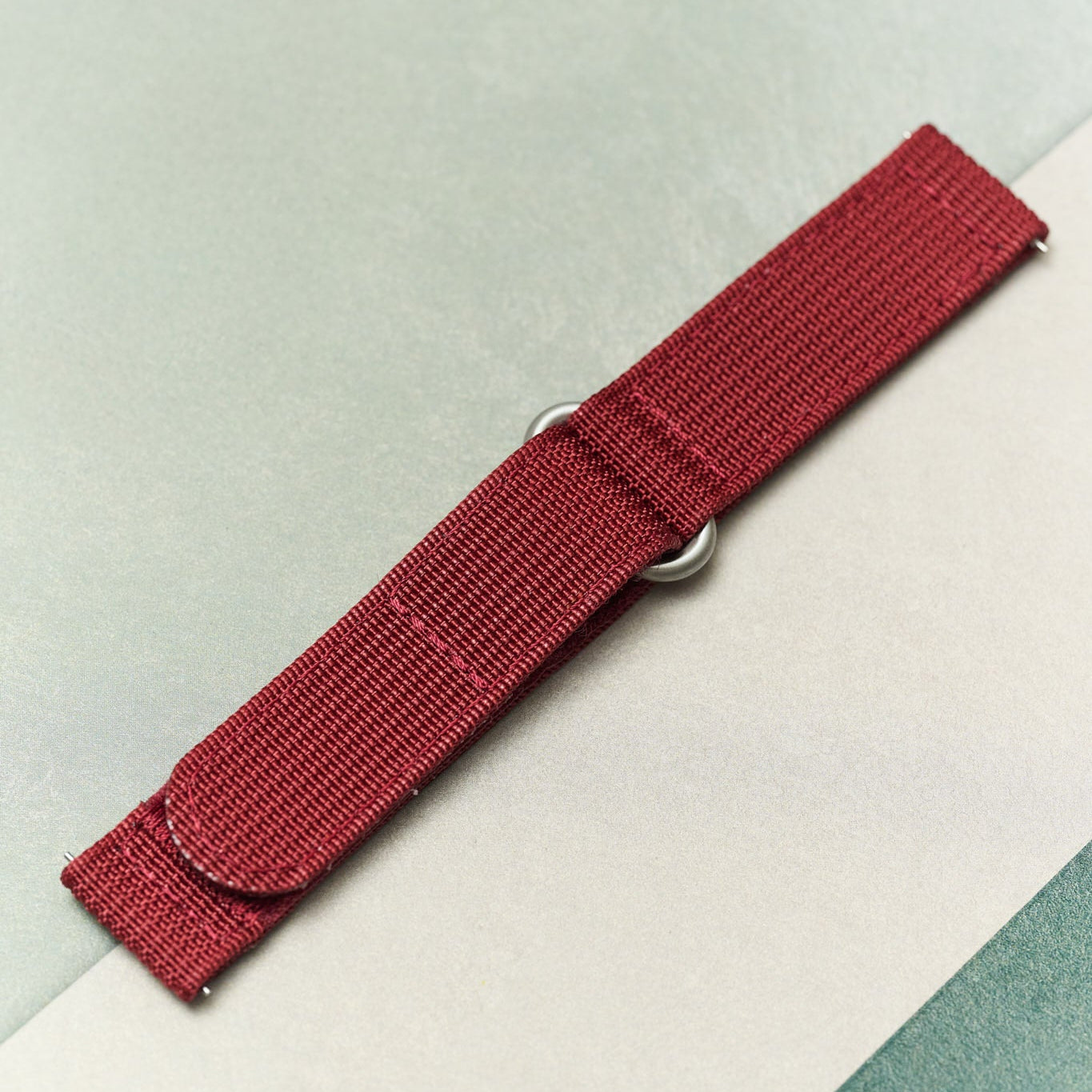 Premium Ribbed Two Piece Ballistic Nylon Strap - Burgundy - The Strap Tailor