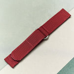 Premium Ribbed Two Piece Ballistic Nylon Strap - Burgundy - The Strap Tailor