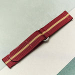 Premium Ribbed Two Piece Ballistic Nylon Strap - Burgundy & Khaki - The Strap Tailor