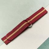 Premium Ribbed Two Piece Ballistic Nylon Strap - Burgundy & Khaki - The Strap Tailor