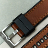 Leather & Rubber Strap - Tan Brown