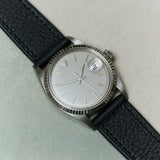 Leather & Rubber Strap - Black